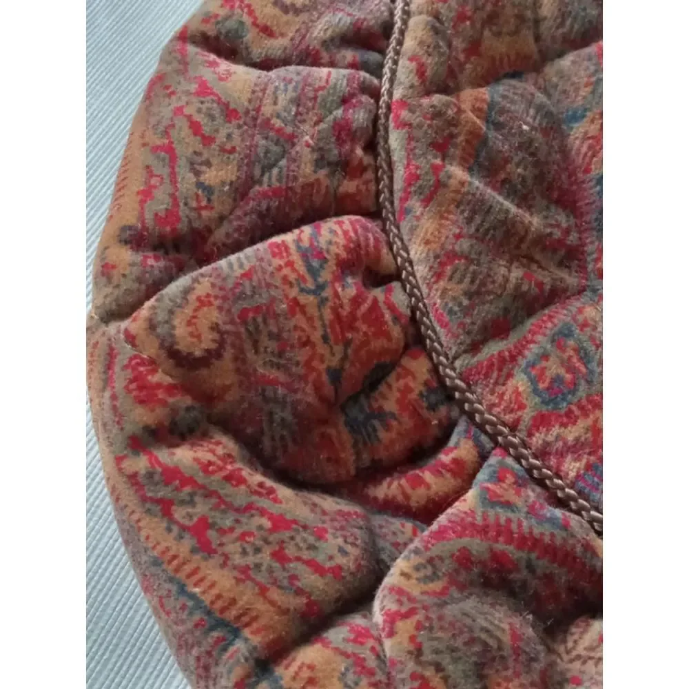Richmark Vintage Brown Multicolored Paisley Print Quilted Velour Shoulder Bag